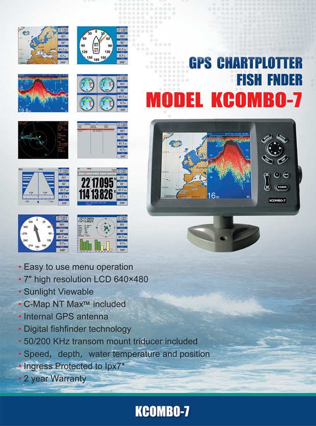 Kcombo-7 7-дюймовый GPS-плотте – обзор и цена Fishing Gps